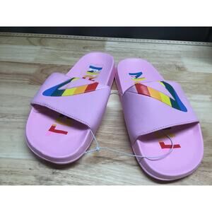Tretorn Tragant Slide Sandals Women's 8 Lilac Unicorn Rainbow Slip On Open Toe
